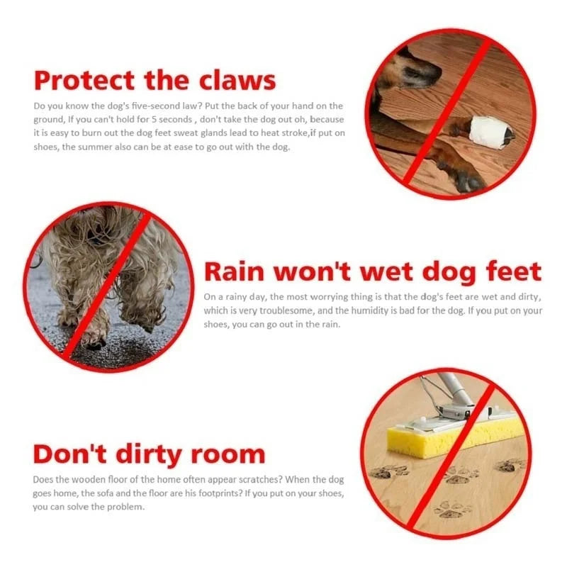 Anti-slip waterproof rain boots for pet