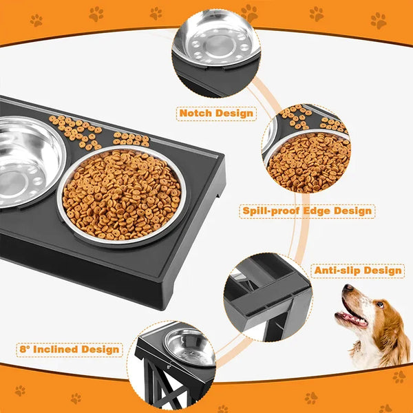 Double Elevated dog  Bowls